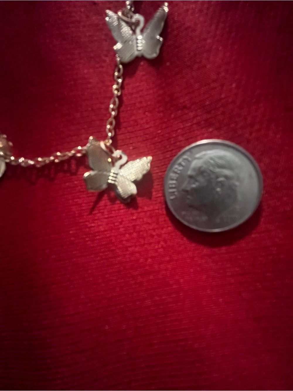 Dainty Golden Butterfly Charms on Delicate Chain Necklace NWT - Picture 4 of 5